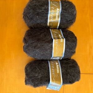 Patons Hometown Divine NWT super bulky deep grey acrylic mohair bundle lot 3